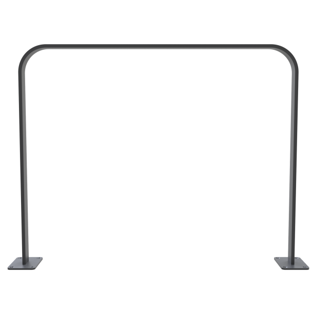 Lean-on hoop made of flat steel | 50 x 12 mm | in bent design | without cross bar | total width: 1000 mm | hot-dip galvanized and coated DB 703